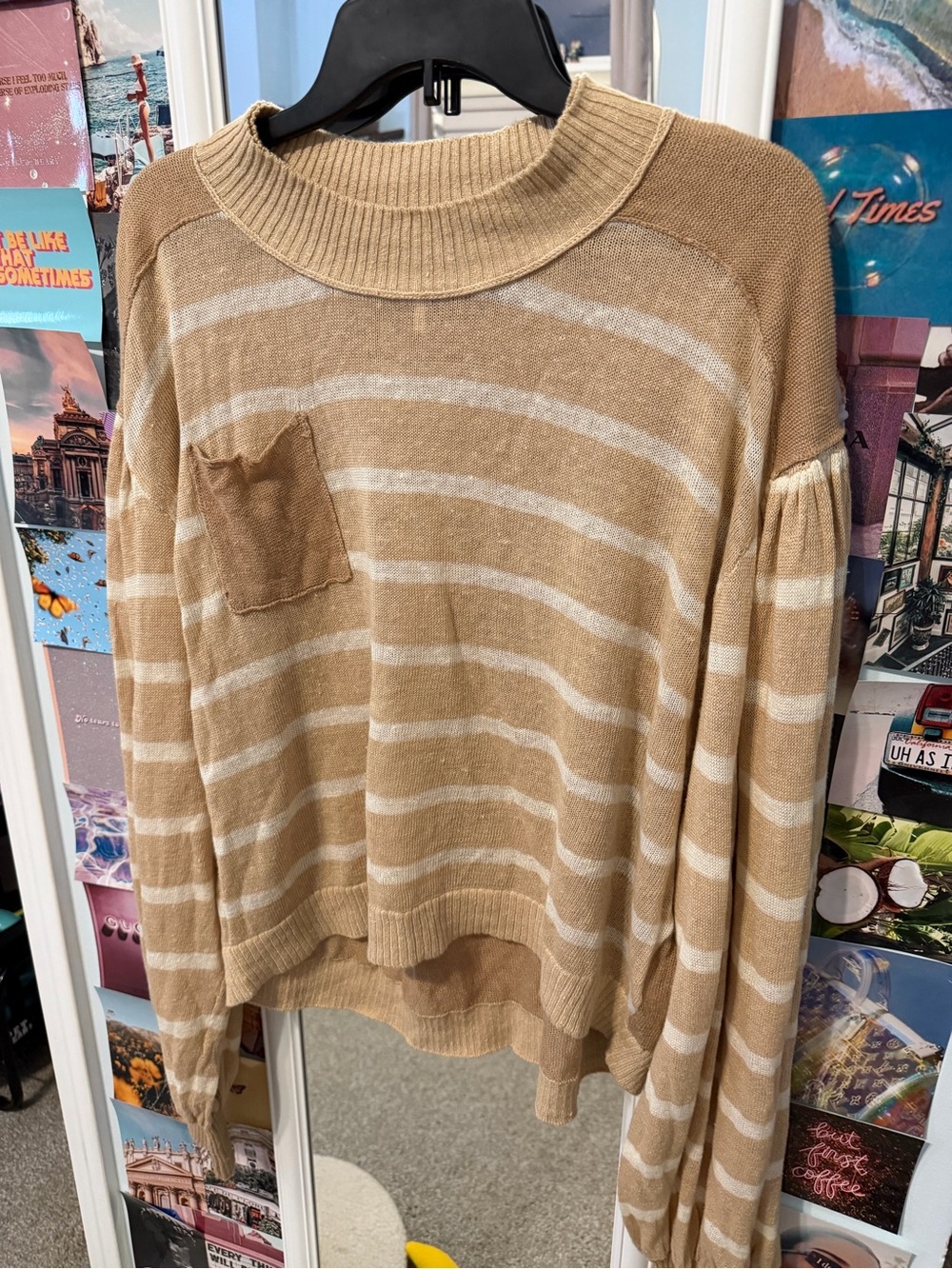 Free People Birch Bark Combo Striped Pullover